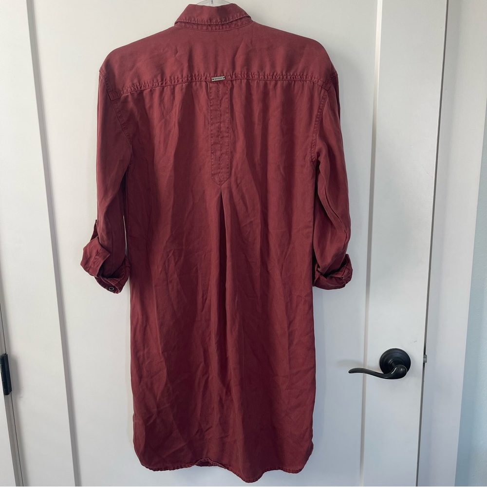 Prana Doryan Shirt Dress Red Long Sleeve Tencel Gorpcore XS - Picture 11 of 11